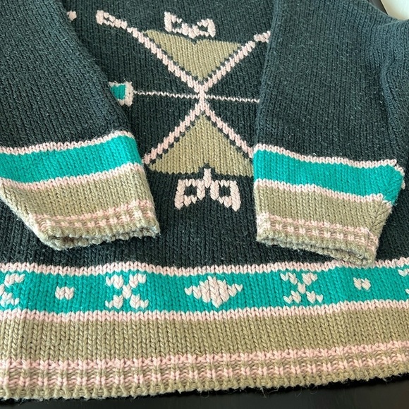 Camp Beverly Hills Canteen Vintage pullover sweater, geometric intarsia, size S - Picture 9 of 11